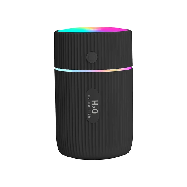 Mini Car Air Humidifier Portable Air Freshener with LED Night Light 2 Modes USB Oil Diffuser for Home Car Interior Accessories Black