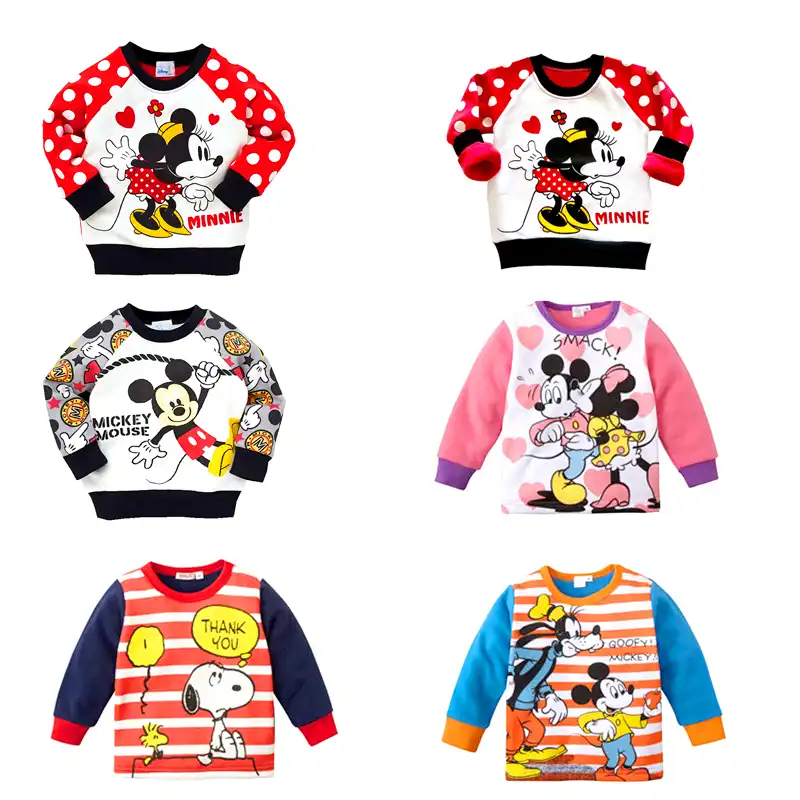 Sueter De Algodon Con Dibujo De Mickey Para Bebe Ropa Con Estampado De Minnie Para Nina Y Nino Prendas De Vestir Exteriores Para Nino Nina Sudaderas Con Capucha Y Sudaderas Aliexpress
