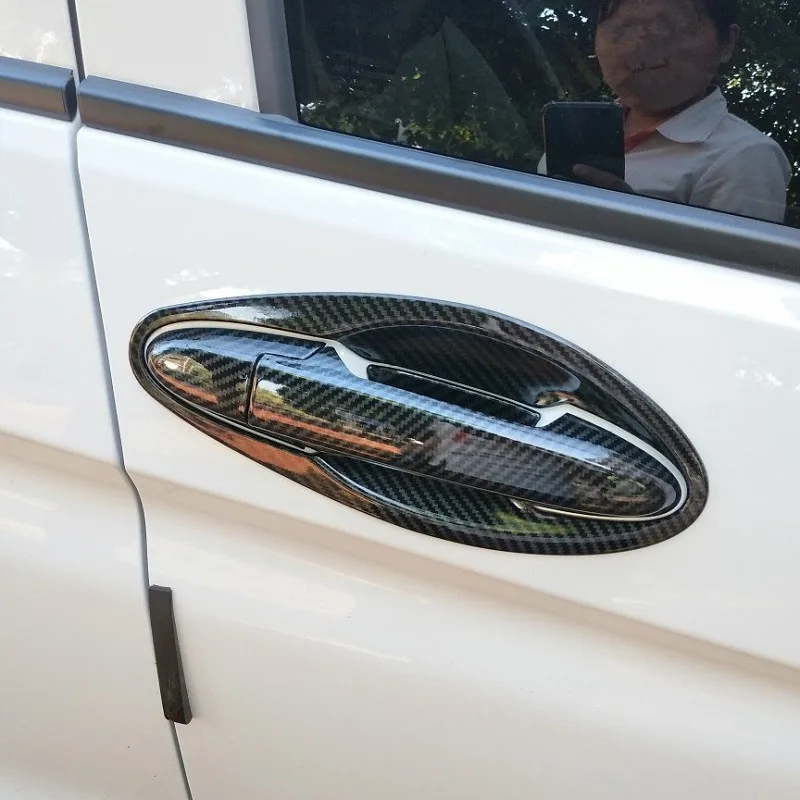 Углеродное волокно с принтом наружная дверная ручка автомобиля крышка чаши наклейка для Honda City Стайлинг