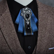 Свадебный галстук-бабочка жениха мужской унисекс высокого класса подарки костюм рубашка аксессуары трендовая личность Новинка роскошный кристалл галстук-бабочка
