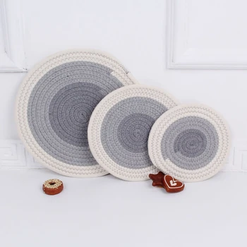 

1 lot Gray White Stitching Yellow Brown Cotton Placemats Bar Mat Plate Mat Table Mat Set Kitchen Tea Set Coffee Hot Pads