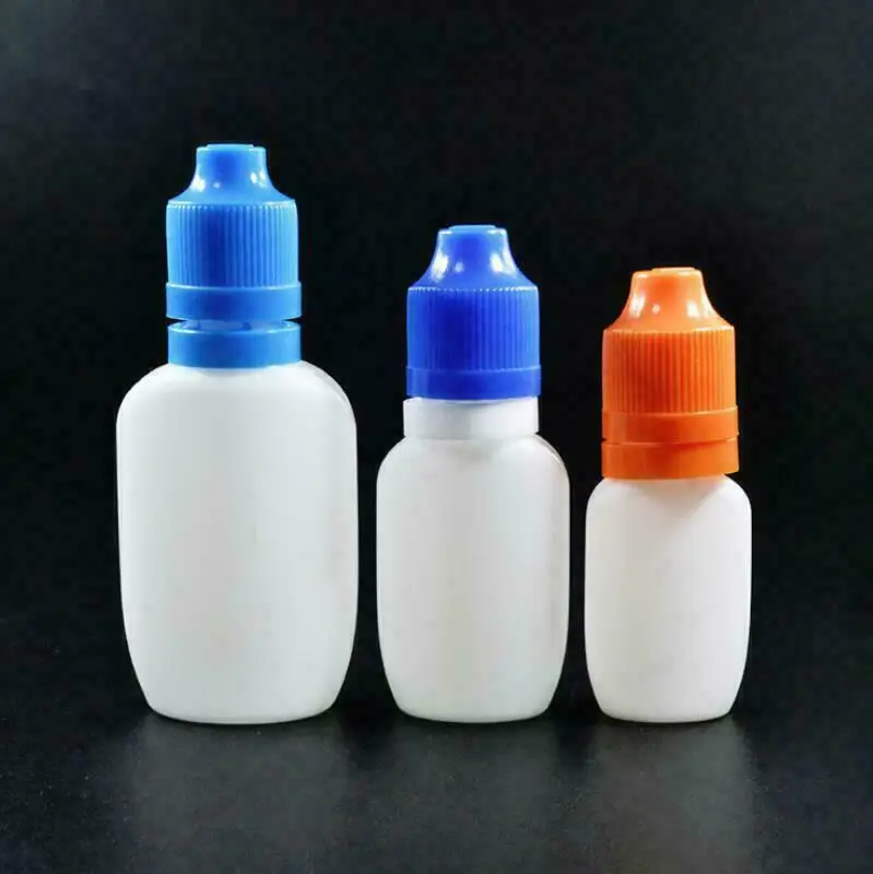 

50Pcs/pack 8/10/25ml PE Plastic Dropper Bottle Mixed Color Caps Liquid Eye Water Bottles Empty Squeezable with Anti-theft Lids