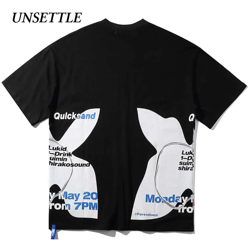 UNSETTLE 2020SS Harajuku футболки летние мужские/женские хип-хоп забавные принтованные