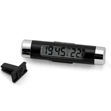 2в1 автомобильный ЖК-цифровой термометр с клипсой, часы с календарем, автомобильные синие часы с подсветкой, автомобильные аксессуары