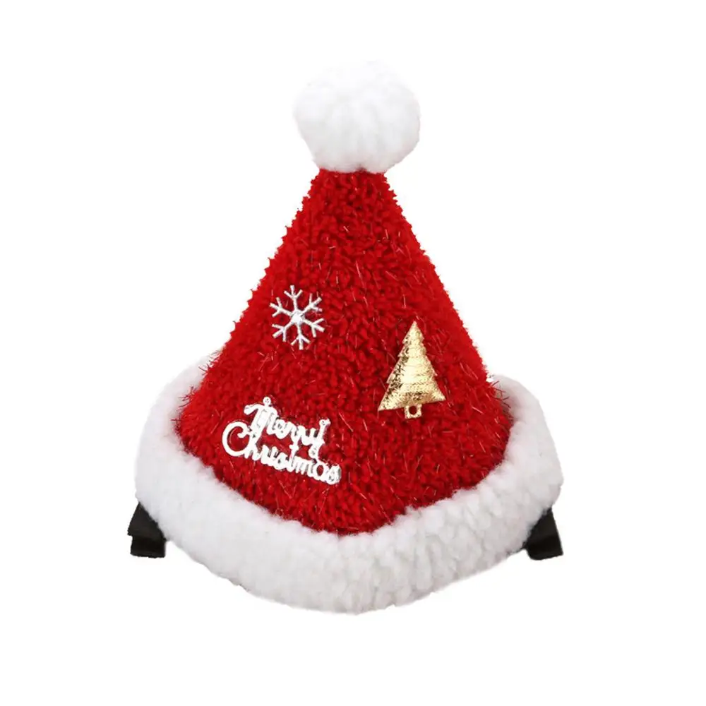 Милая Рождественская шляпа с блестками для маленьких девочек; заколка для волос с героями мультфильмов; платье для волос; головной убор; детская заколка для волос