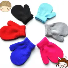 Wecute/Новинка года; варежки для малышей; детские перчатки для мальчиков и девочек; однотонные зимние детские теплые перчатки; Детские Зимние теплые перчатки