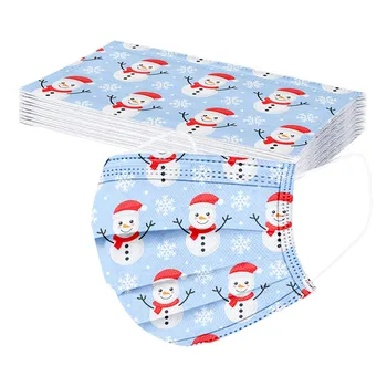 

10PCS Adults Christmas Mask Face Mouth Mask Cartoon Disposable Mask 3 Layer Filter Hygiene Earloop Mascarilla Fast Delievry