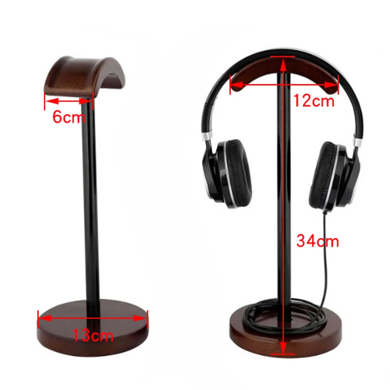 Wooden Headphone Earphone Headset Stand Hanger Bracket Desk Display Shelf Rack Holder Earphone Accessories Home Office