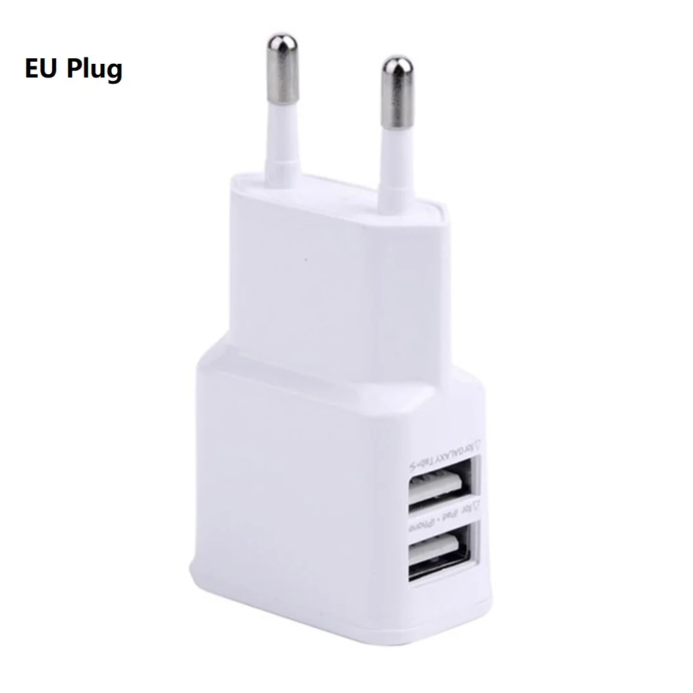 1A Универсальное зарядное устройство для мобильного телефона с двумя USB разъемами европейского стандарта, 5 В, 2 А, зарядное устройство для путешествий, зарядное устройство для iPhone, Android - Тип штекера: 1A