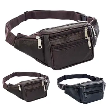 

2020 Fanny Pack For Women Waterproof Waist Bags Fashion Men Multi Pockets Zipper Faux Leather Waist Bag Fanny Pack Storage Pouch