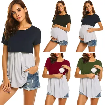 

New 2020 Summer Maternity Pregnancy T Shirt Women Cartoon Tee Baby Print Staring Pregnant Clothes Funny T-shirt Plus Size S-xl