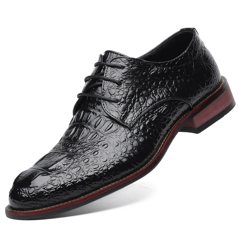 

Men's Formal Shoes Classic Crocodile Leather Pattern Business Leisure Pure Hand-made Shock Absorption and Antiskid