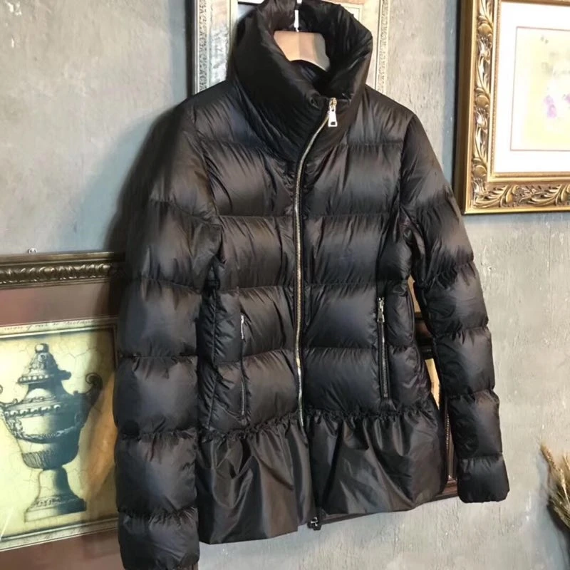 Women High Quality Winter Down Jackets Black White
