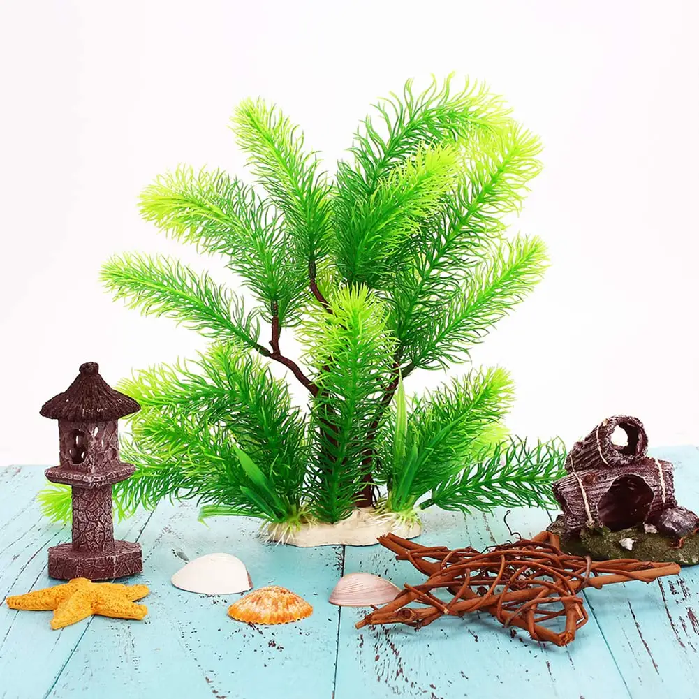 Fishbowl Decoration Green Red Fish Tank Odorless Fish Tank Decoration Simulated Water Grass Environment-Friendly Plastics