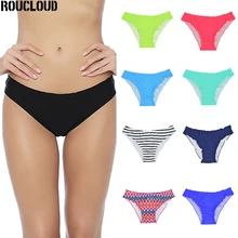 Женский купальник с низкой талией бикини снизу микро Chiffons печати двух частей отделяет плавки сексуальные купальник женский летний B607