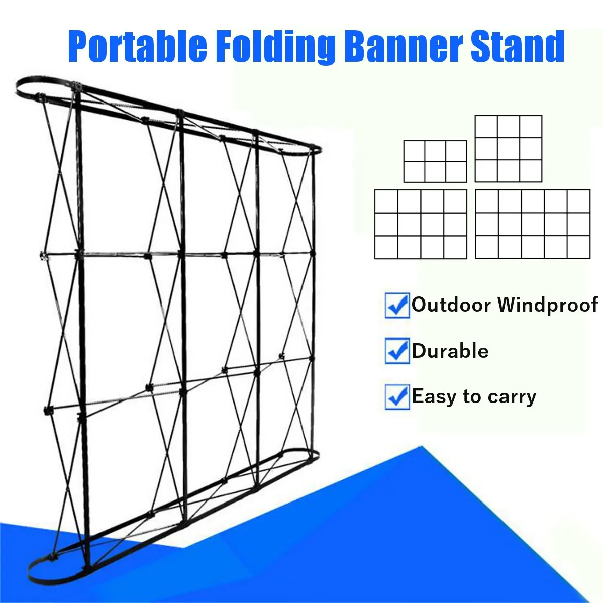 4 Sizes Portable Folding Banner Stand Wedding Party Wall Frame