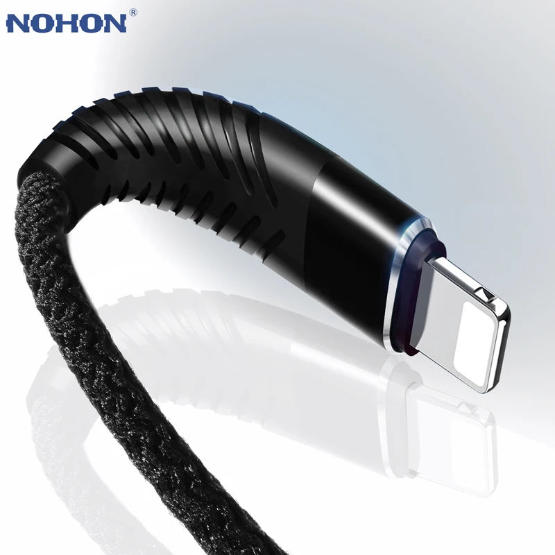 NOHON 3 м 2 м 1 м высокопрочный 8-контактный USB кабель для быстрой зарядки для iPhone 8X7 6 6S Plus 5 5S 5C SE iOS 10 9 8 iPad кабель для синхронизации данных