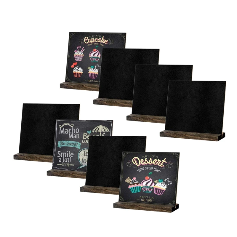 New-8Pc Wooden Blackboard Message Price Display Wood BlackBoard DIY Stand Chalkboard Notice Stationery Writing Board | Дом и сад