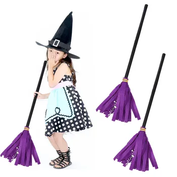 

Besegad 2PCS Halloween Witch Brooms for Kids Children Toddlers Cosplay Role Play Stage Shows Costume Party Props