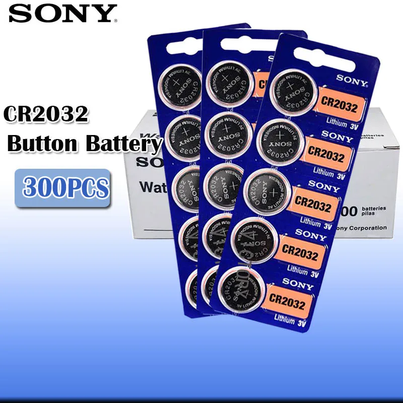 

300pcs/lot sony CR2032 3V 100% Original Lithium Battery For Watch Remote Control Calculator CR2032 button cell coin batteries