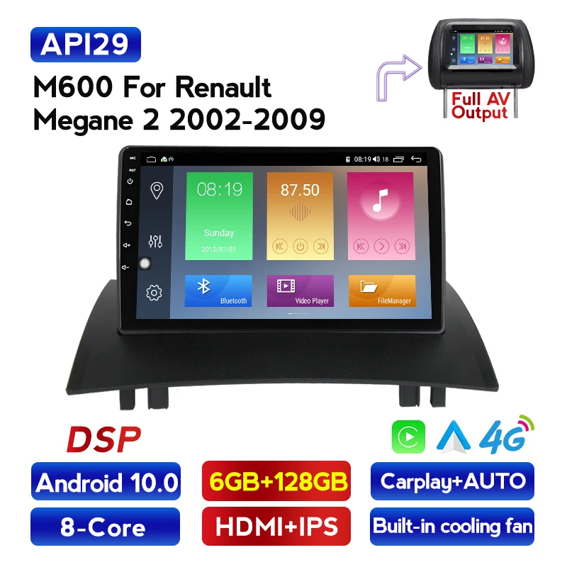 4G LTE HD car DVD Player For Renault Megane 2 2002-2009 Car Radio Multimedia Video Navigation GPS Android WIFI DSP BT carplay | Автомобили
