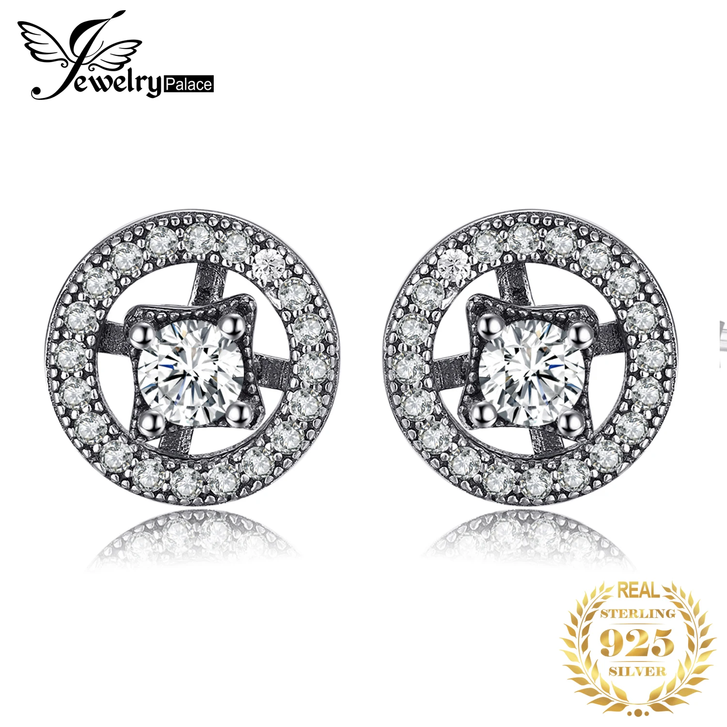 Jewelrypalace 925 стерлингов Серебряные серьги гвоздики Зачарованный Винтаж Jewelry Для
