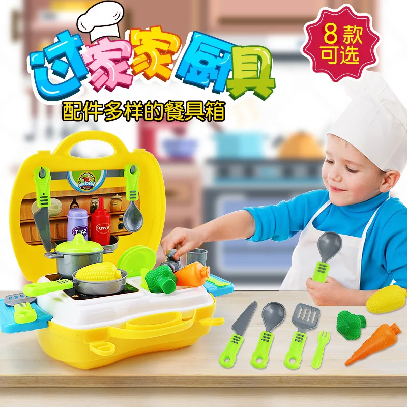 

Children Play House Toys Tableware Kitchen Makeup Tool Doctor Children Suitcase Educational Play Toy