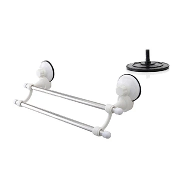 

Wall Mounted Stainless Steel 2 Bars Towels Rail Holder Storage Racks Shelf Stand Kitchen Bathroom Hotel Suction Cup Organizer