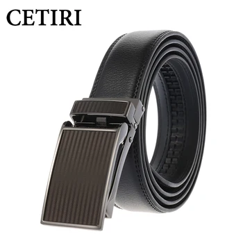 

CETIRI 3.0cm 3.1cm leather belt men's leather automatic buckle belt men's belt suit pants youth black belt Good quality