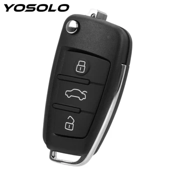 

YOSOLO Folding Remote Flip Case 3 Button Car Key Shell No Blade Auto Replacement Key Fob Case For Audi A2 A3 A4 A6 A6L A8 Q7 TT