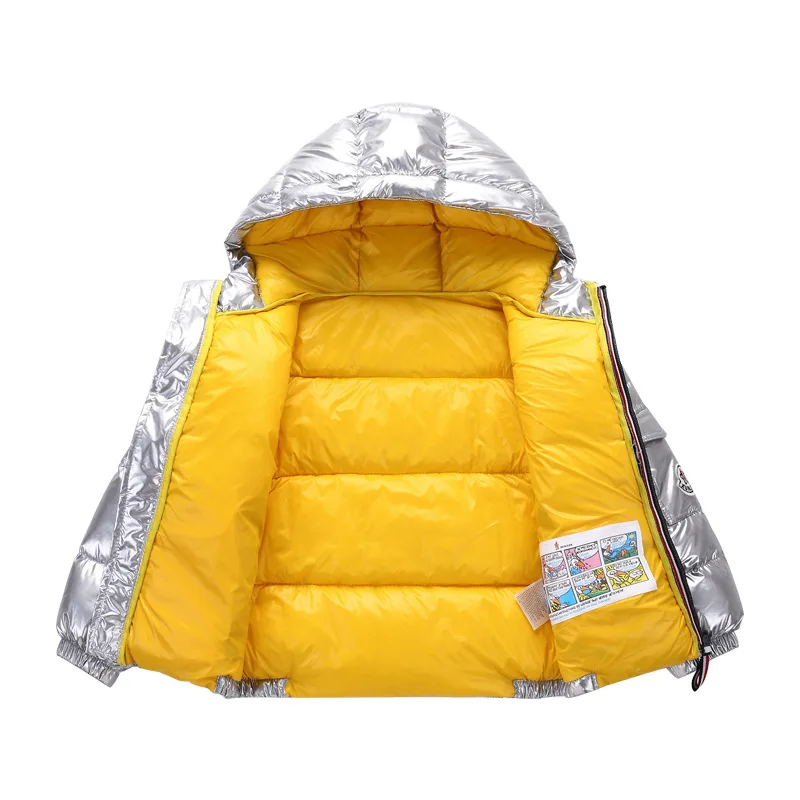 Детское зимнее пальто, парка, пуховик для девочек, розовый, золотой ...