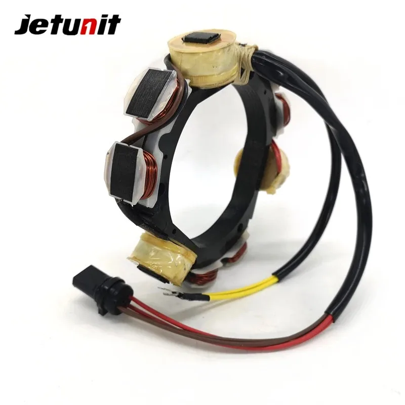 JETUNIT Outboard Stator Assy Generator Magneto For Johnson Evinrude 12 amp 2 & 3cylinder 173-4560 584560 763763 1992-1996(40-50）