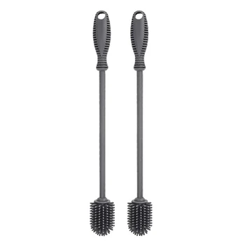 

Silicone Bottle Brush Bottle Cleaner Lab Cleaning Brush Suitable for Baby Bottles Sports Bottle Vase Glassware Gray 2Pcs