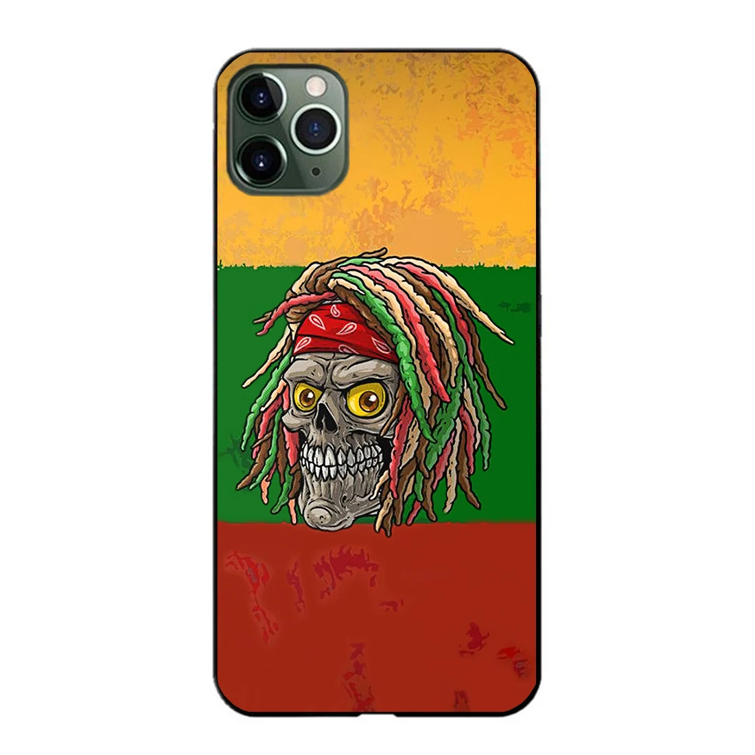 Забавный мужской чехол для телефона с черепами Rasta черный мягкий XS Iphone 11 Pro Max 6 7 8