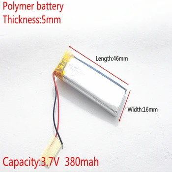 

501646 3.7V 380mAh 481748 Lithium Polymer LiPo Rechargeable Battery ion cells For Mp3 Mp4 DIY PAD DVD E-book bluetooth headset