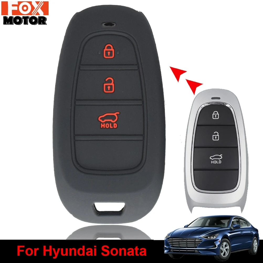 Силиконовый чехол с 3 кнопками для Hyundai Sonata 2019 2020 корпус автомобильного ключа