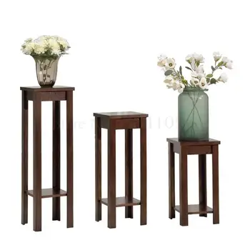 

Decorative Frame Living Room Solid Wood Flower Stand American Country Wooden Floor Flower Pot Simple Old Shooting