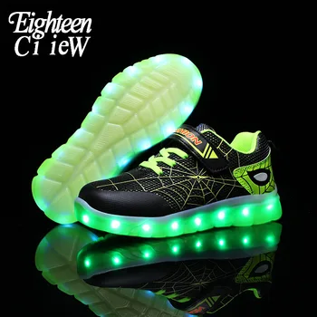 

Spiderman Kids Shoes with Light Children Luminous Sneakers PVC Breathable Children Casual Shoes for Boy chaussure garcon
