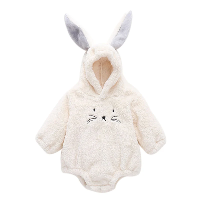 

2020 Autumn Baby Girls Boys Long Sleeve Cartoon Rabbit Ear Design Hoodie s Kids Casual Bodysuit Jumpsuit