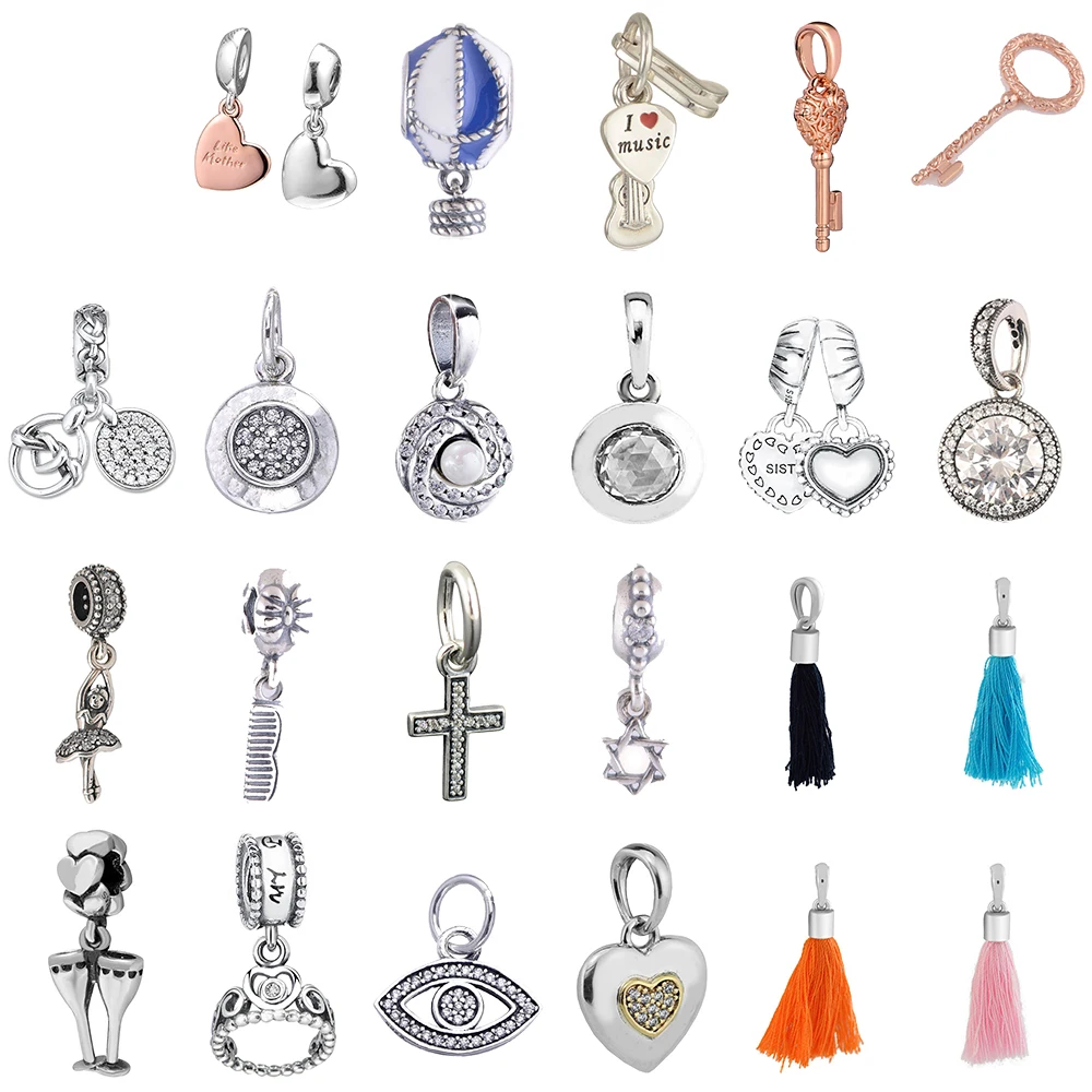 925 Sterling Silver Classic Fairy Crystal Shoes Charm Pendant Bracelet DIY Accessories Pendant Free Shipping Wholesale