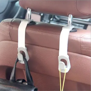 

1 Pair Auto Rear Racks Hook Seat Back Hanger for Bags Grocery Purse Holder Convenience Auto Fastener Clips Car Headrest Hooks