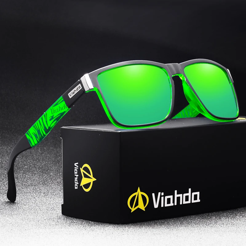 VIAHDA Square Polarized Sport Sunglasses For Men Outdoor Driving UV400 Glasses 