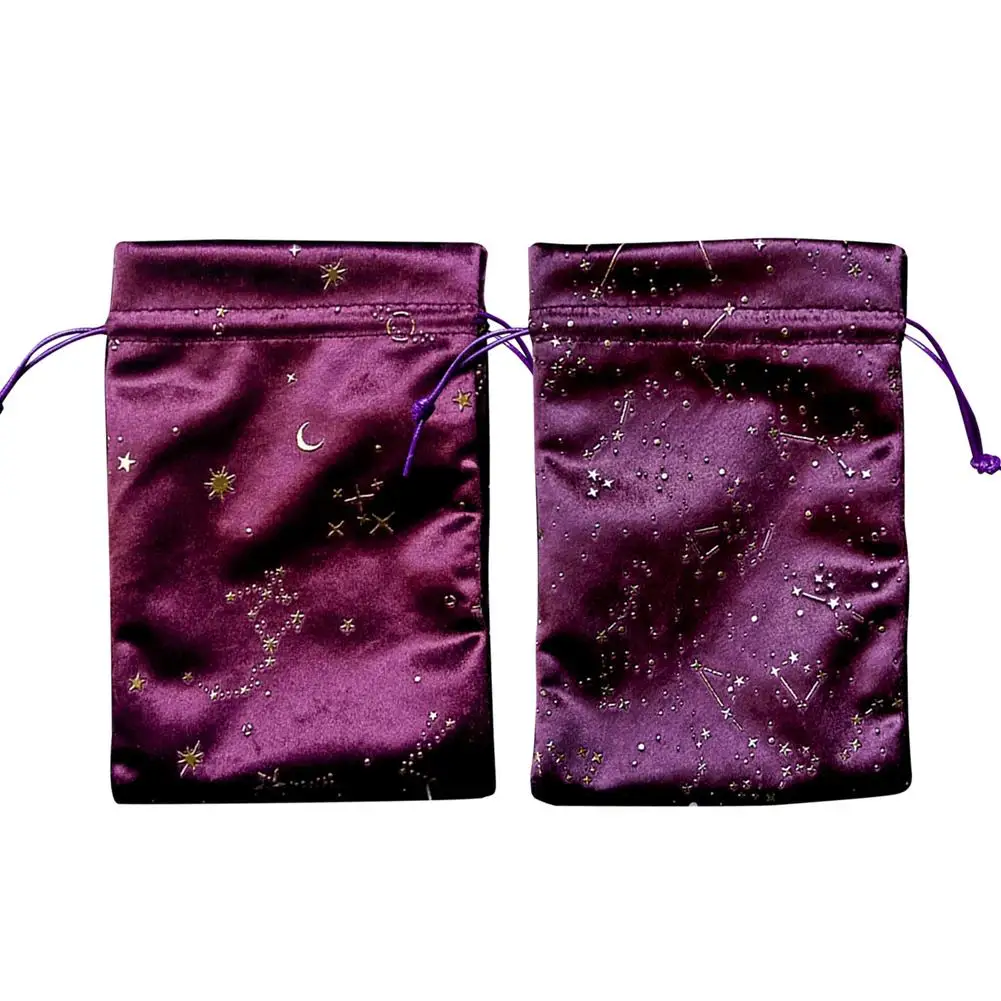 Star Moon Velvet Bag Tarots Oracle Card Witch Divination Crystal Storage Game Package Drawstring Bags Board Games | Спорт и