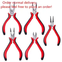 

Jewelry pliers Punching forceps DIY accessories hardware tools pink vise black round head sharp mouth wire cutting pliers