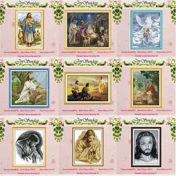 

Jesus Child baby Angel counted 11CT 14CT Cross Stitch Sets Wholesale DIY Cross-stitch Kits Embroidery Needlework Home Decor