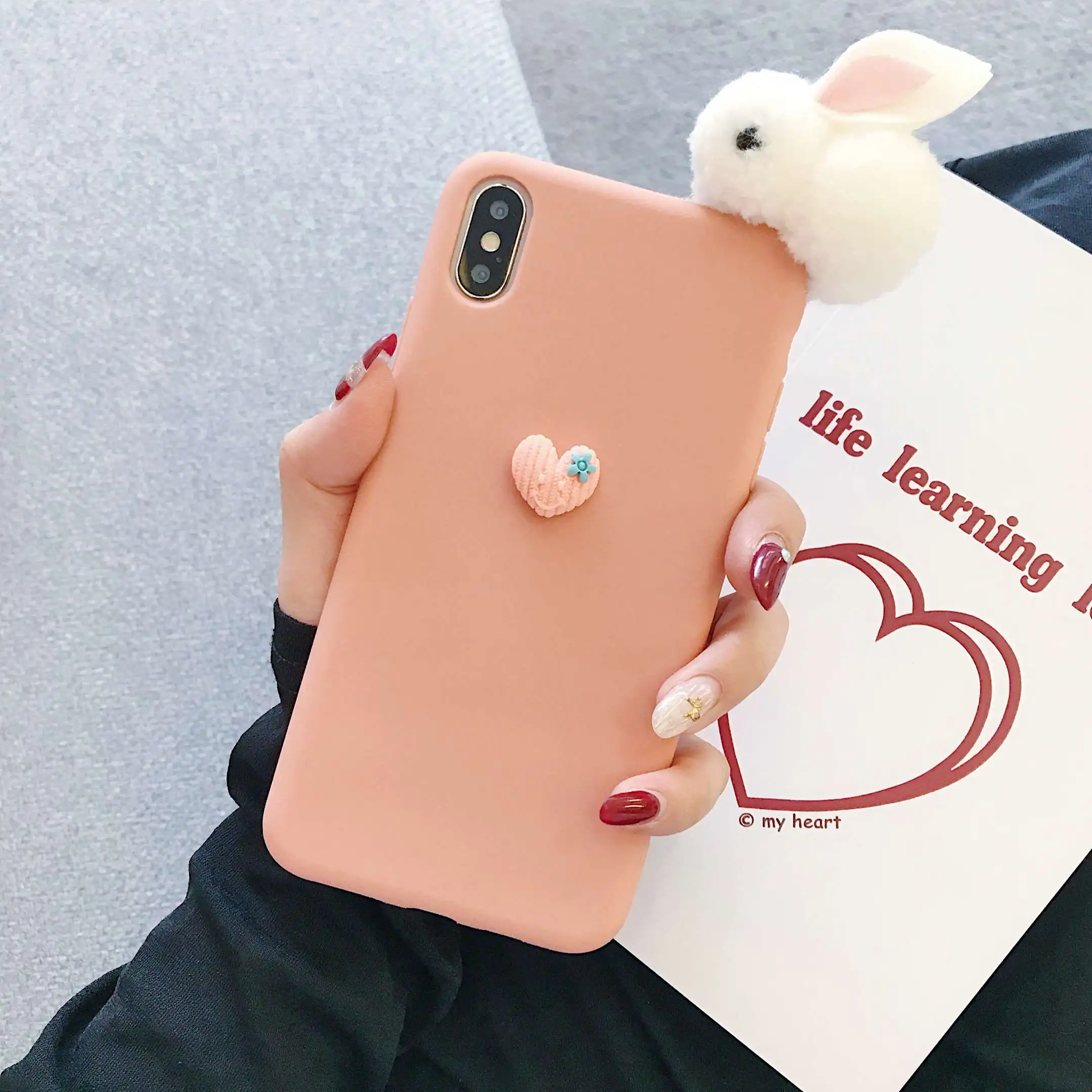 2020 NEW Cases For OPPO F5 Pro A1 R9 F1 F3 R11 R11S Plus R9S R15 Cute 3D Rabbit Heart Solid Cover Phone Funda Shockproof Coque |