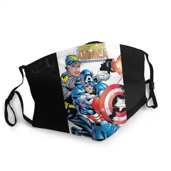 

Captain America Comic Non-Disposable Mouth Face Mask Anti Haze Dust Mask Cold Protection Mask Respirator Mouth Muffle