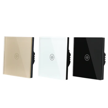 

Wall Touch Switch Switches White Black Gold Crystal Glass 1 Gang 1 Way Switch AC 220-250V 5A Light Switch
