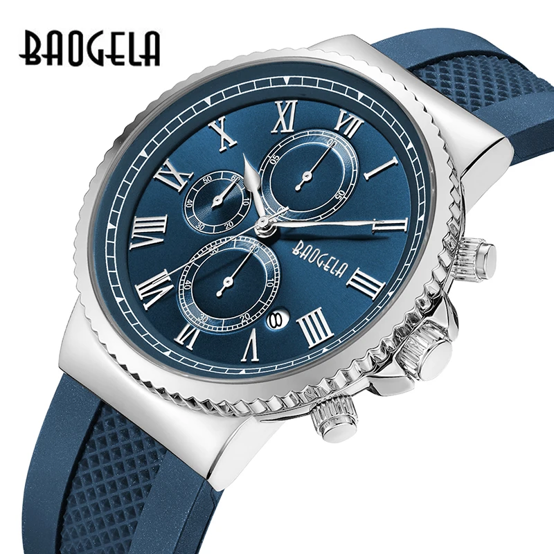 

BAOGELA Mens Watches Brand Luxury New Sport Watch Date Clock Men Waterproof Quartz Relogio Masculino Silicone Rubber Strap Watch