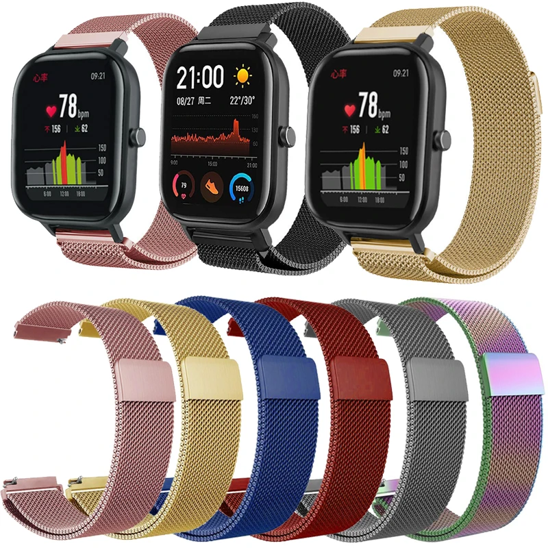Миланская петля ремешок для часов Amazfit GTS gts из нержавеющей стали полоса Размер